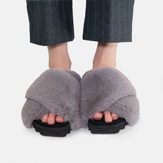 Roam Mink Cloud Faux Fur Slippers