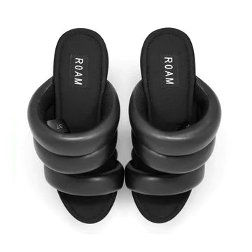 ROAM Strata Platform Wedge Puffy Vegan Leather Black