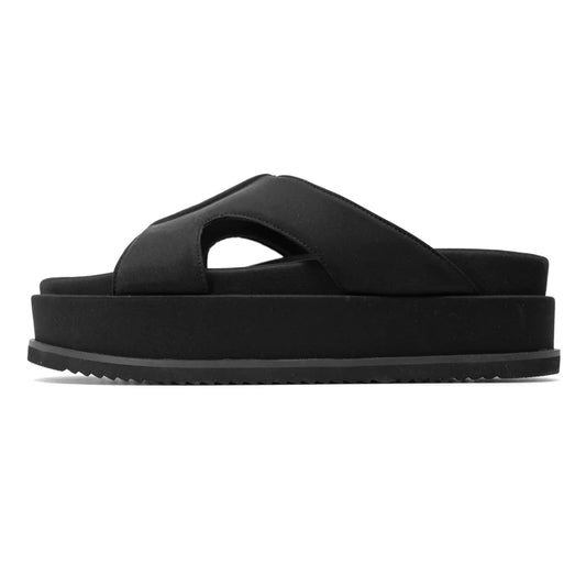 Roam SIDE SCOOP STACK PLATFORM SANDALS BLACK NEOPRENE