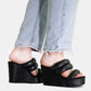 ROAM Strata Platform Wedge Puffy Vegan Leather Black