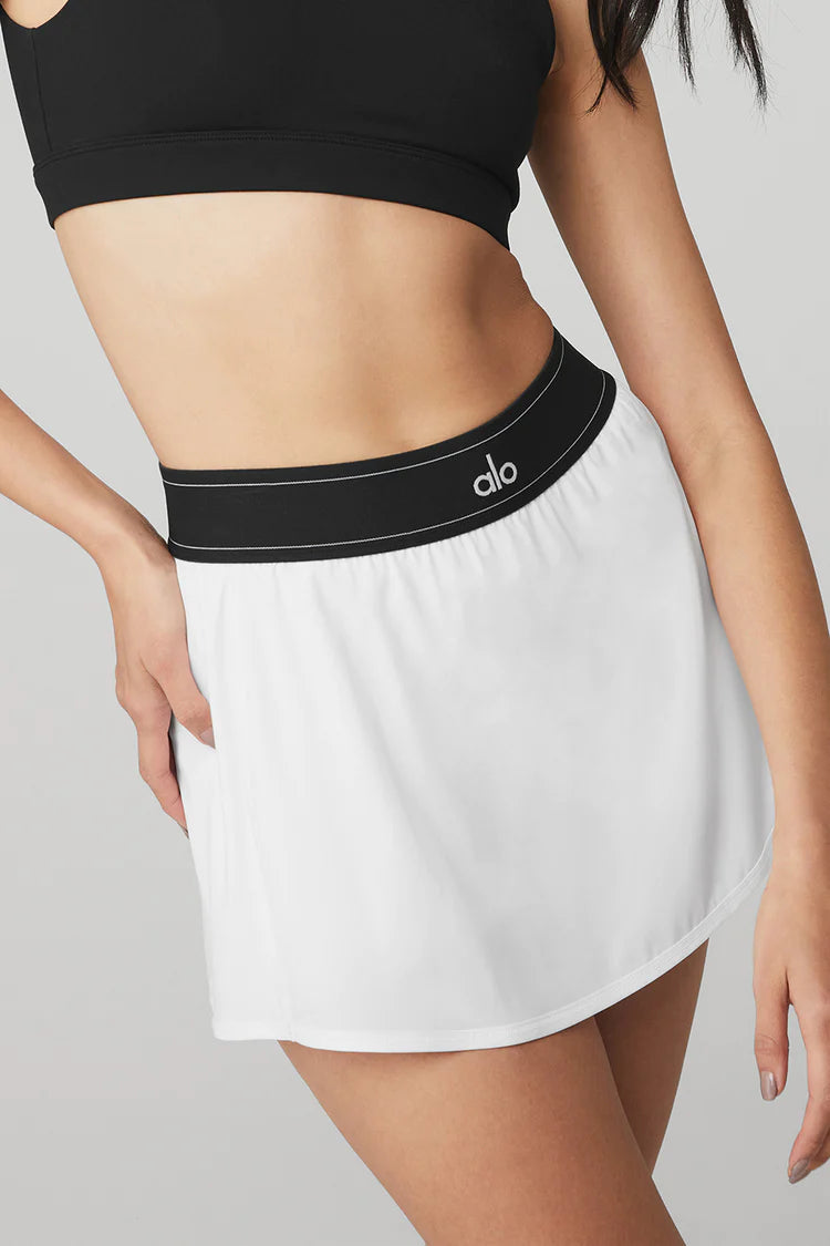 Alo Yoga Match Point Tennis Skirt White or Blk