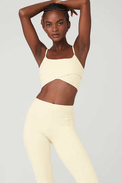 Alo Yoga Airbrush Enso Bra- French Vanilla