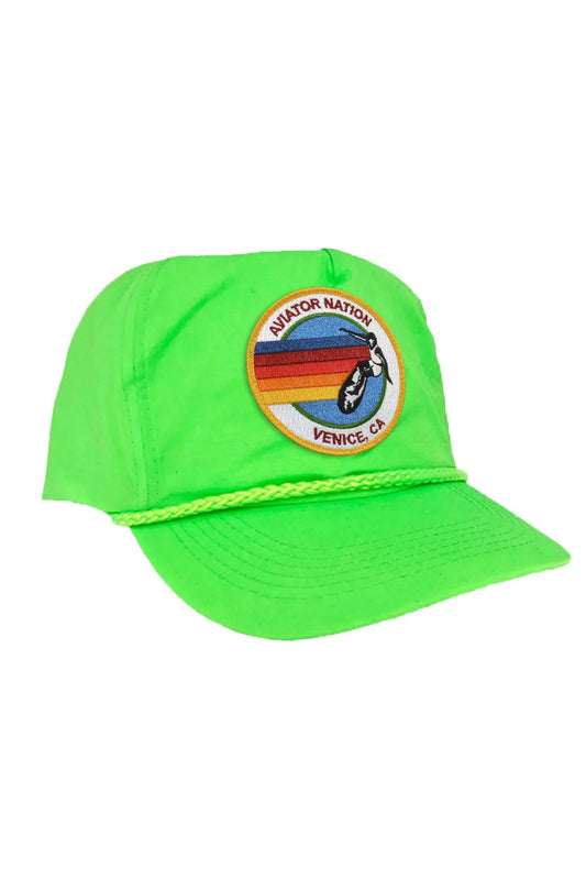 Aviator Nation Venice Beach Nylon Trucker Hat Neon Green